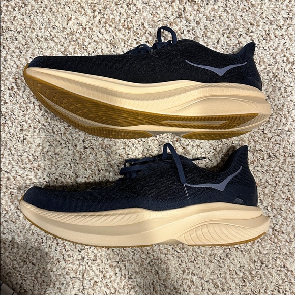 Hoka Men's Dark Blue and Beige Athletic Shoes - Picture 8 of 8